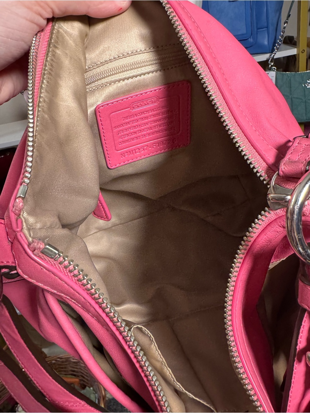 Coach Pink Leather Shoulder Bag - Picture 6 of 6